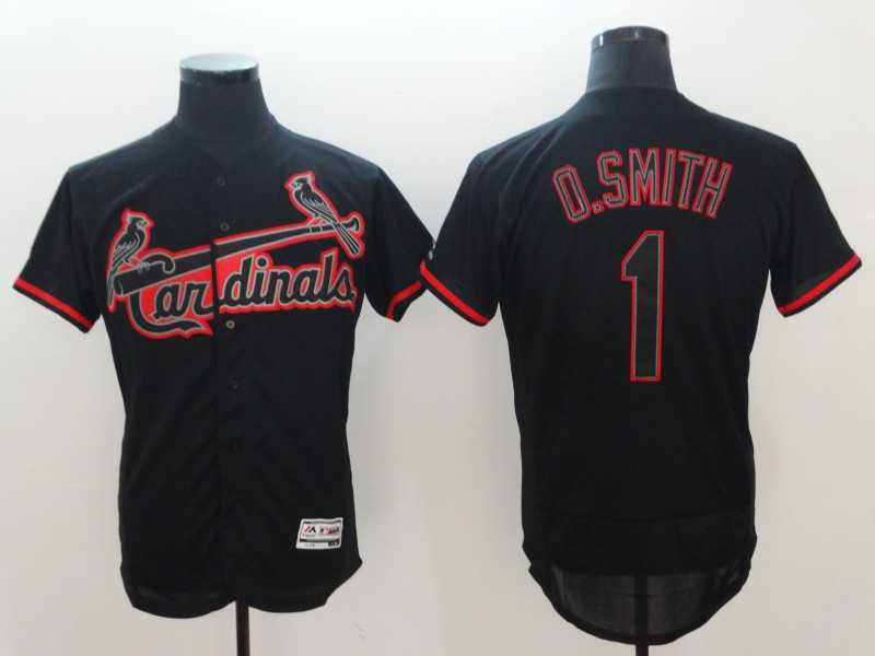 Cardinals 1 Ozzie Smith Black Flexbase Jersey,We sell and wholesale Cardinals 1 Ozzie Smith Black Flexbase Jersey on line form chian!